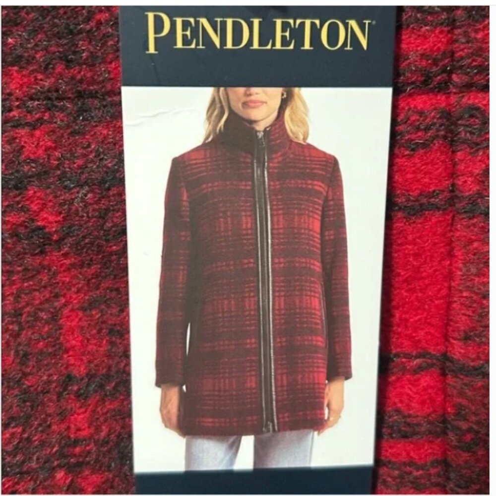 Pendleton Women Wool Blend Walker Coat Red Small